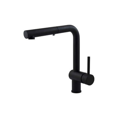 Elleci rubinetto cucina miscelatore con doccetta estraibile monocomando in granitek colore full black g40 - mgkc0240 - 8031873101954