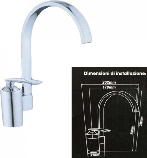 MISCELATORE LAVELLO IN ACCIAIO PER LAVANDINO CUCINA MONOFORO MONOCOMANDO Fai da te/Attrezzature per cucine e bagni/Impianti per la cucina/Rubinetti da cucina/Rubinetti per lavelli da cucina Trade Shop italia - Napoli, Commerciovirtuoso.it