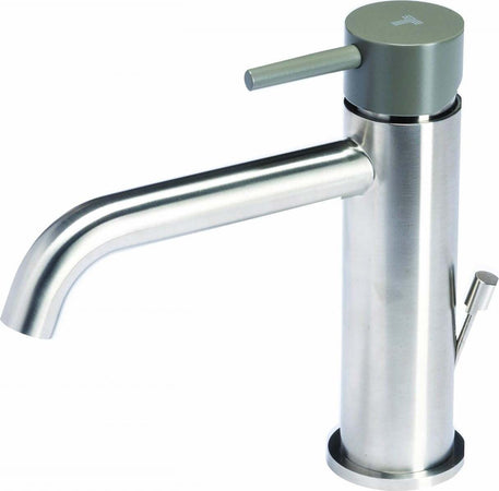 Miscelatore-per-lavabo-con-scarico-e-maniglia-colorata-di-Tubico