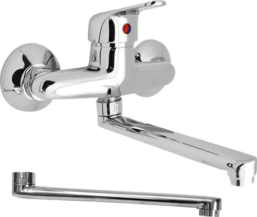 Miscelatore Rubinetto A Muro per Lavello Con 2 Canne Orientabili Fai da te/Attrezzature per cucine e bagni/Impianti per la cucina/Rubinetti da cucina/Rubinetti per lavelli da cucina Ogomondo - Martina Franca, Commerciovirtuoso.it