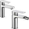 Miscelatore Rubinetto Bidet Cromato + Miscelatore Rubinetto Lavabo Cromato Bagno Casa Fai da te/Attrezzature per cucine e bagni/Attrezzature per bagni/Rubinetti per lavandini bagno Ogomondo - Martina Franca, Commerciovirtuoso.it