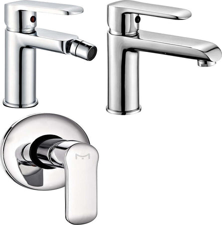 Miscelatore Rubinetto Bidet Cromato+ Miscelatore Rubinetto Lavabo Cromato + Miscelatore Doccia Ad Incasso Da Parete Fai da te/Attrezzature per cucine e bagni/Attrezzature per bagni/Rubinetti per lavandini bagno Ogomondo - Martina Franca, Commerciovirtuoso.it