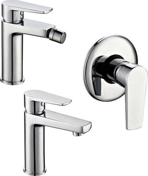Miscelatore Rubinetto Bidet Cromato + Miscelatore Rubinetto Lavabo Cromato + Miscelatore Doccia Ad Incasso Da Parete Fai da te/Attrezzature per cucine e bagni/Attrezzature per bagni/Rubinetti per lavandini bagno Ogomondo - Martina Franca, Commerciovirtuoso.it