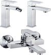 Miscelatore Rubinetto Bidet Cromato + Miscelatore Rubinetto Lavabo Cromato + Miscelatore Esterno Vasca Con Deviatore Fai da te/Attrezzature per cucine e bagni/Attrezzature per bagni/Rubinetti per lavandini bagno Ogomondo - Martina Franca, Commerciovirtuoso.it