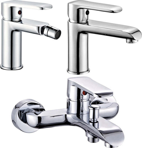 Miscelatore Rubinetto Bidet Cromato + Miscelatore Rubinetto Lavabo Cromato + Miscelatore Esterno Vasca Con Deviatore Fai da te/Attrezzature per cucine e bagni/Attrezzature per bagni/Rubinetti per lavandini bagno Ogomondo - Martina Franca, Commerciovirtuoso.it