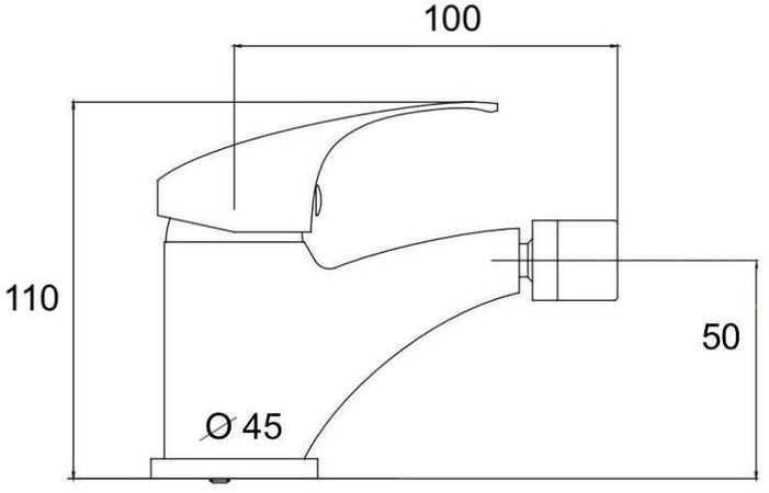 Miscelatore rubinetto bidet Cromo con 2 tubi flessibili
