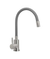 Miscelatore Rubinetto Lavello Cucina Canna Flessibile Grigio Acciaio Satinato 52689