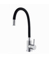 Miscelatore Rubinetto Lavello Cucina Canna Flessibile Nero Acciaio Satinato 52687