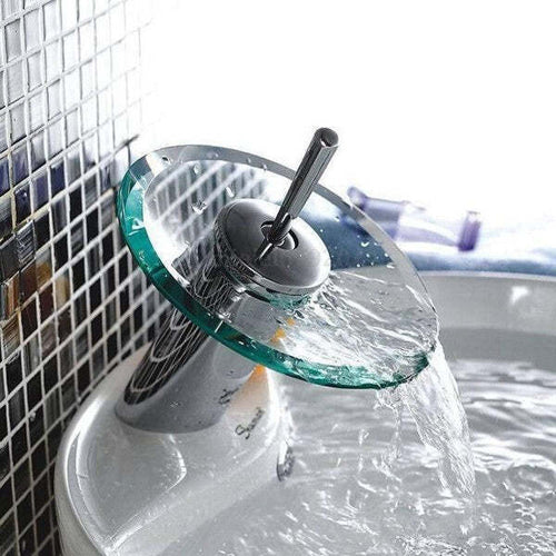 Miscelatore Rubinetto Monocomando Cromato E In Vetro A Cascata Fai da te/Attrezzature per cucine e bagni/Attrezzature per bagni/Rubinetti per lavandini bagno Trade Shop italia - Napoli, Commerciovirtuoso.it