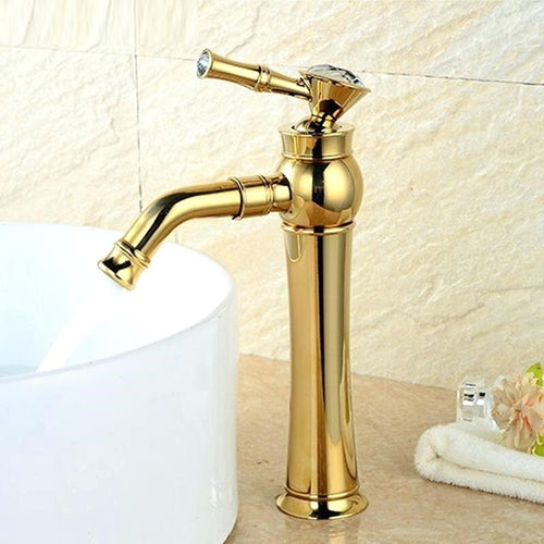 Miscelatore Rubinetto Monocomando Lavabo Lavandino Bagno Alto Gemme Dorato Fai da te/Attrezzature per cucine e bagni/Attrezzature per bagni/Rubinetti per docce e vasche da bagno e parti/Rubinetti per doccia Trade Shop italia - Napoli, Commerciovirtuoso.it