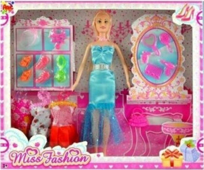 Miss-Fashion-Bambola-Vestiti-Scarpe-Accessori-Moda-Giocattolo-Gioco-Bambina