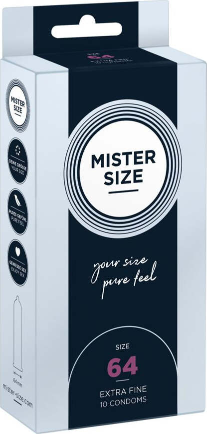 Mister Size Astuccio 10 Pz Preservativi Sottili Trasparenti Naturali con Diametro Maggiorato 64 mm Salute e cura della persona/Erotismo e contraccezione/Sesso sicuro e contraccezione/Preservativi/Preservativi maschili Kondorama - Martinsicuro, Commerciovirtuoso.it