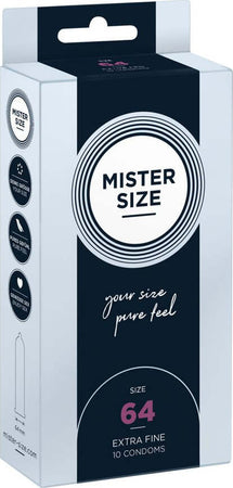 Mister Size Astuccio 10 Pz Preservativi Sottili Trasparenti Naturali con Diametro Maggiorato 64 mm Salute e cura della persona/Erotismo e contraccezione/Sesso sicuro e contraccezione/Preservativi/Preservativi maschili Kondorama - Martinsicuro, Commerciovirtuoso.it