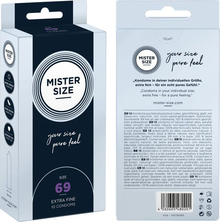 Mister Size Astuccio 10 Pz Preservativi Sottili Trasparenti Naturali Con Diametro Maggiorato 69 mm Salute e cura della persona/Erotismo e contraccezione/Sesso sicuro e contraccezione/Preservativi/Preservativi maschili Kondorama - Martinsicuro, Commerciovirtuoso.it