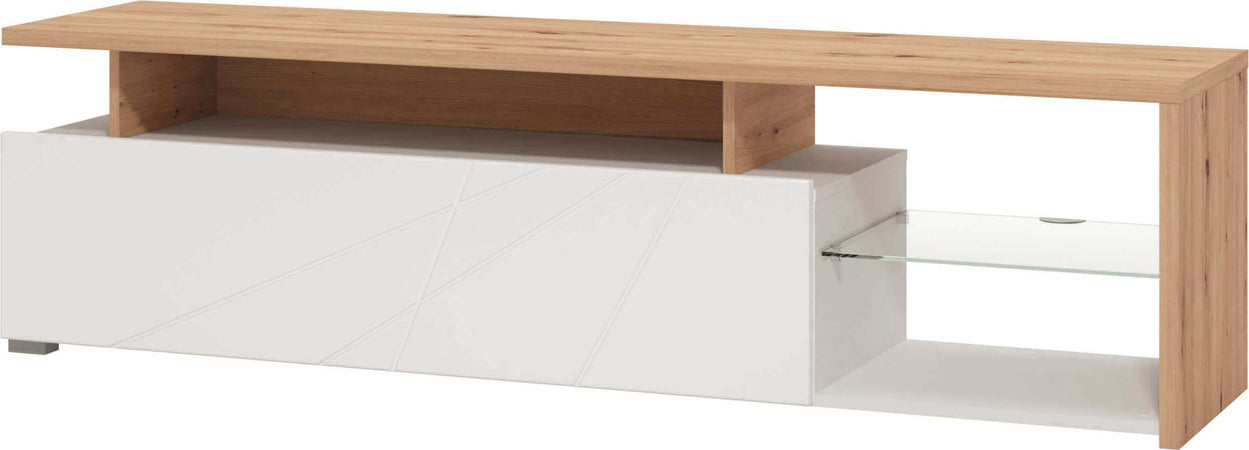 MISTIE---porta-tv-anta-decorata-moderno-minimal-in-legno-cm-170-x-41,5-x-46,5-h-Rovere-Chiaro-Milani-Home