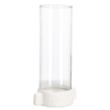 Porta candela hisar bianco h 31cm fatto con materiale in alluminio e vetro fatto a mano e con eventuali variazioni di colore,