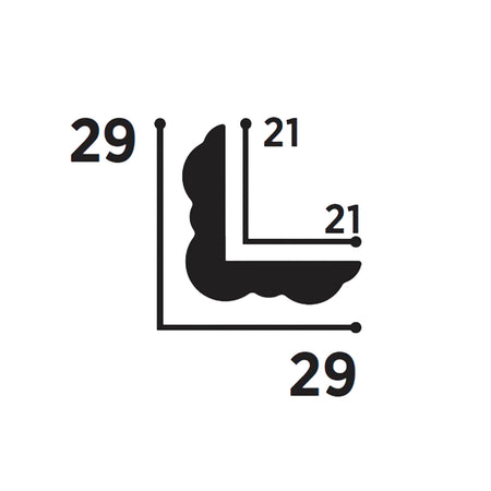 Pacco da 5 barre (12ml) di Profilo Angolare DUCALE in POLIMERI FeelingWood-HD 29x29mm - BIANCO