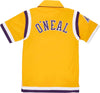 MITCHELL-&-NESS-Camicia-Manica-Corta-Uomo-Nba-Shooting-Shirt-1996-No-34-Shaquille-O'neal-Loslak-Light-Gold-da-uomo