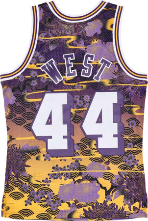 MITCHELL-&amp;-NESS-Canotta-Basket-Uomo-Nba-Ah-Swingman-Jersey-5.0-Hardwood-Classics-1971-No-44-Jerry-West-Loslak-Purple/yellow-da-uomo