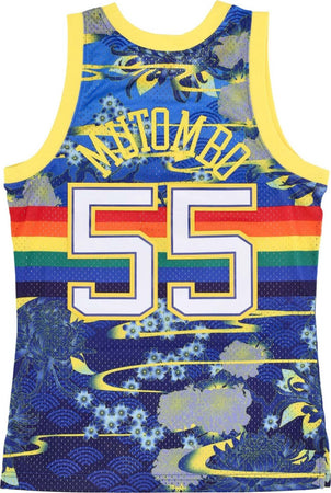 MITCHELL-&amp;-NESS-Canotta-Basket-Uomo-Nba-Ah-Swingman-Jersey-5.0-Hardwood-Classics-1991-No-55-Dikembe-Mutombo-Dennug-Blue-da-uomo