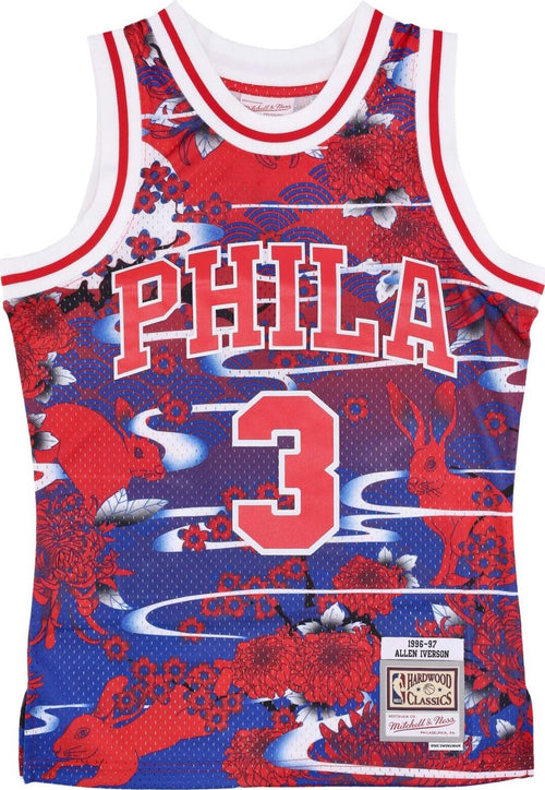 MITCHELL-&-NESS-Canotta-Basket-Uomo-Nba-Ah-Swingman-Jersey-5.0-Hardwood-Classics-1996-No-3-Allen-Iverson-Phi76e-Red/royal-da-uomo