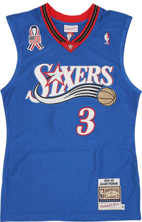 MITCHELL-&amp;-NESS-Canotta-Basket-Uomo-Nba-Alternate-Jersey-2001-No-3-Allen-Iverson-Phi76e-Royal-da-uomo
