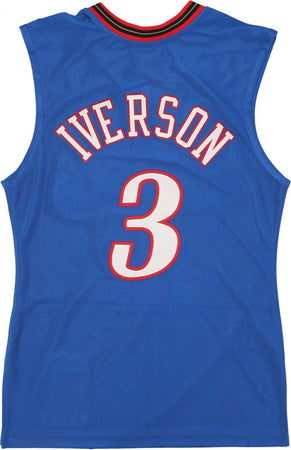 MITCHELL-&amp;-NESS-Canotta-Basket-Uomo-Nba-Alternate-Jersey-2001-No-3-Allen-Iverson-Phi76e-Royal-da-uomo