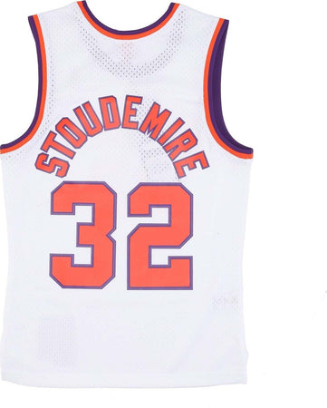 MITCHELL-&amp;-NESS-Canotta-Basket-Uomo-Nba-Alternate-Jersey-Hardwood-Classics-No-32-Amar'e-Stoudemire-2002-03-Phosun-White/original-Team-Colors-da-uomo