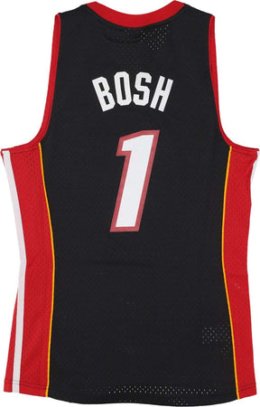 MITCHELL-&amp;-NESS-Canotta-Basket-Uomo-Nba-Black-Jersey-2012-No-1-Chris-Bosh-Miahea-Black-da-uomo