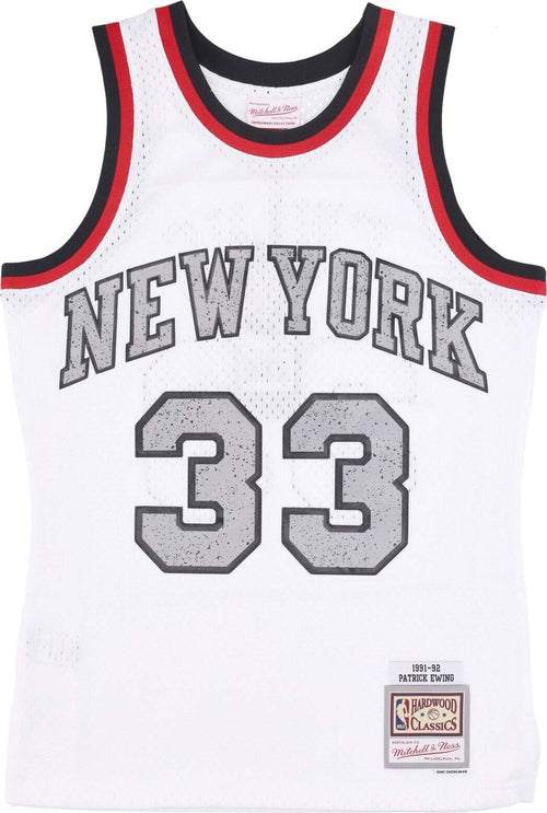 MITCHELL-&-NESS-Canotta-Basket-Uomo-Nba-Cracked-Cement-Swingman-Jersey-Hardwood-Classics-No-33-Patrick-Ewing-Neykni-White-da-uomo