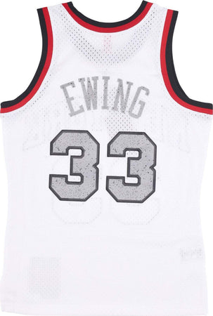 MITCHELL-&amp;-NESS-Canotta-Basket-Uomo-Nba-Cracked-Cement-Swingman-Jersey-Hardwood-Classics-No-33-Patrick-Ewing-Neykni-White-da-uomo