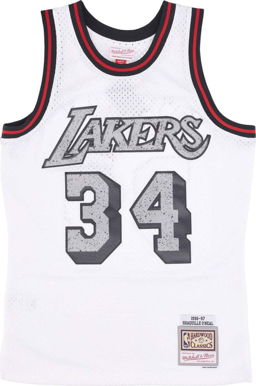 MITCHELL-&-NESS-Canotta-Basket-Uomo-Nba-Cracked-Cement-Swingman-Jersey-Hardwood-Classics-No-34-Shaquille-O'neal-Loslak-White-da-uomo