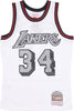 MITCHELL-&amp;-NESS-Canotta-Basket-Uomo-Nba-Cracked-Cement-Swingman-Jersey-Hardwood-Classics-No-34-Shaquille-O'neal-Loslak-White-da-uomo