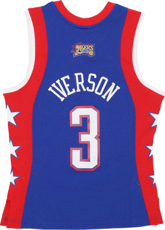 MITCHELL-&amp;-NESS-Canotta-Basket-Uomo-Nba-Dark-Jersey-All-Star-2004-No-3-Allen-Iverson-Team-East-Royal-da-uomo