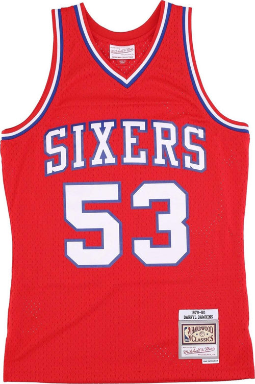 MITCHELL-&-NESS-Canotta-Basket-Uomo-Nba-Dark-Jersey-Hardwood-Classics-No-53-Darryl-Dawkins-1979-80-Phi76e-Original-Team-Colors-da-uomo