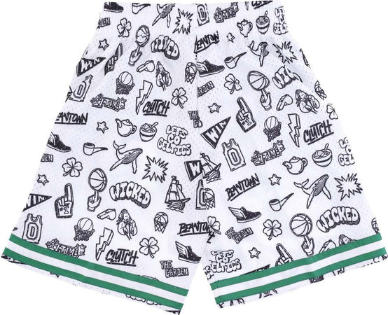 MITCHELL-&amp;-NESS-Canotta-Basket-Uomo-Nba-Doodle-Swingman-Shorts-Hardwood-Classics-Boscel-White/original-Team-Colors-da-uomo
