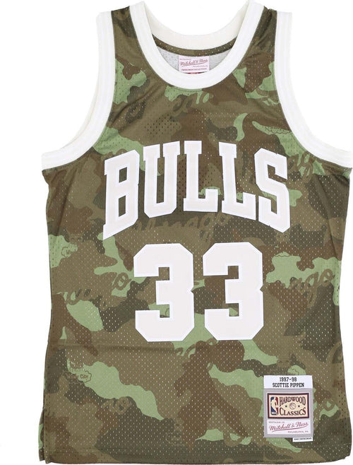 MITCHELL-&-NESS-Canotta-Basket-Uomo-Nba-Ghost-Green-Camo-Swingman-Jersey-Hardwood-Classics-No-33-Scottie-Pippen-1997-98-Chibul-Camo/green-da-uomo