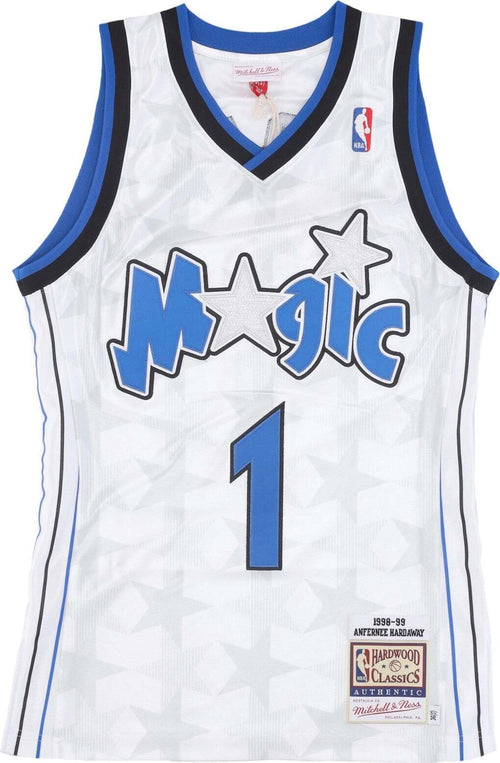 MITCHELL-&-NESS-Canotta-Basket-Uomo-Nba-Home-Jersey-1998-No-1-Anfernee-Hardaway-Orlmag-White-da-uomo