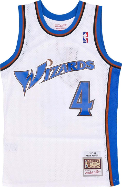 MITCHELL-&-NESS-Canotta-Basket-Uomo-Nba-Home-Jersey-Hardwood-Classics-No-4-Chris-Webber-1997-98-Waswiz-White/original-Team-Colors-da-uomo