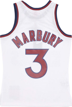 MITCHELL-&amp;-NESS-Canotta-Basket-Uomo-Nba-Hwc-Jersey-2004-No-3-Stephon-Marbury-Neykni-White/original-Team-Colors-da-uomo