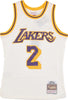 MITCHELL-&amp;-NESS-Canotta-Basket-Uomo-Nba-Off-White-Team-Color-Swingman-Jersey-Hardwood-Classics-1996-No-2-Derek-Fisher-Loslak-Off-White-da-uomo