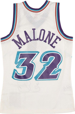 MITCHELL-&amp;-NESS-Canotta-Basket-Uomo-Nba-Off-White-Team-Color-Swingman-Jersey-Hardwood-Classics-1996-No-32-Karl-Malone-Utajaz-Off-White-da-uomo