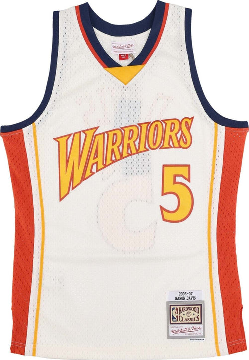 MITCHELL-&-NESS-Canotta-Basket-Uomo-Nba-Off-White-Team-Color-Swingman-Jersey-Hardwood-Classics-2006-No-5-Baron-Davis-Golwar-Off-White-da-uomo