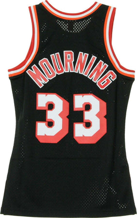 MITCHELL-&amp;-NESS-Canotta-Basket-Uomo-Nba-Swingman-Jersey-Alonzo-Mourning-No-33-1996-97-Miahea-Road-Original-Team-Colors-da-uomo