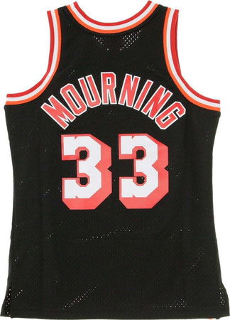 MITCHELL-&amp;-NESS-Canotta-Basket-Uomo-Nba-Swingman-Jersey-Alonzo-Mourning-No-33-1996-97-Miahea-Road-Original-Team-Colors-da-uomo