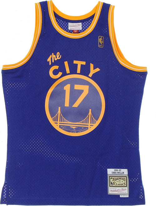 MITCHELL-&-NESS-Canotta-Basket-Uomo-Nba-Swingman-Jersey-Hardwood-Classics-No-17-Chris-Mullin-1996-97-Golwar-Royal-da-uomo