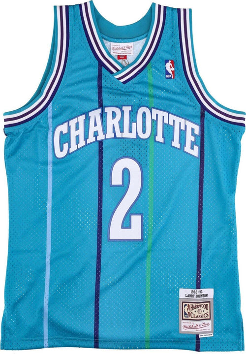 MITCHELL-&-NESS-Canotta-Basket-Uomo-Nba-Swingman-Jersey-Hardwood-Classics-No-2-Larry-Johnson-1992-93-Chahor-Original-Team-Colors-da-uomo