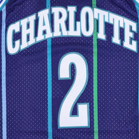 MITCHELL-&amp;-NESS-Canotta-Basket-Uomo-Nba-Swingman-Jersey-Hardwood-Classics-No-2-Larry-Johnson-1994-95-Chahor-Original-Team-Colors-da-uomo