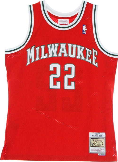 MITCHELL-&-NESS-Canotta-Basket-Uomo-Nba-Swingman-Jersey-Hardwood-Classics-No-22-Michael-Redd-2008-2009-Milbuc-Red/original-Team-Colors-da-uomo
