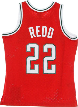 MITCHELL-&amp;-NESS-Canotta-Basket-Uomo-Nba-Swingman-Jersey-Hardwood-Classics-No-22-Michael-Redd-2008-2009-Milbuc-Red/original-Team-Colors-da-uomo